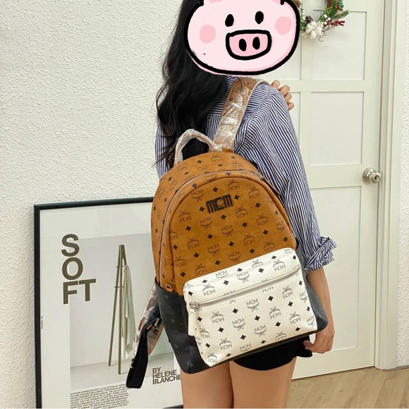 MCM stark backpack visetos monogram cognac - Picture 2 of 12